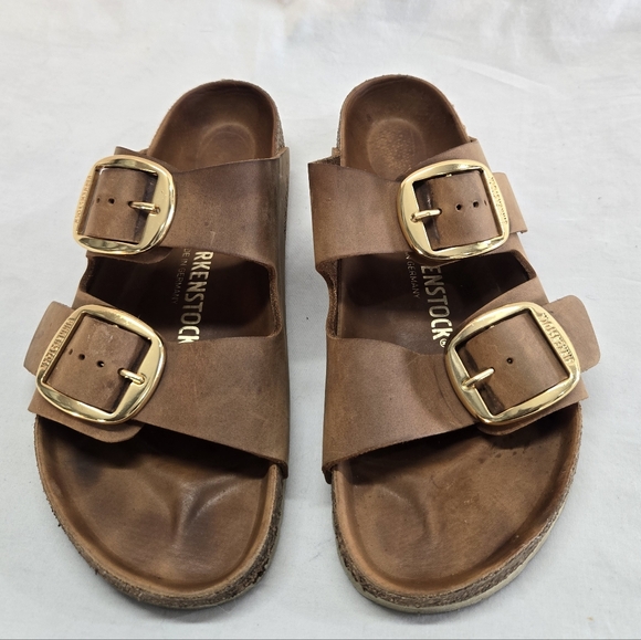 BIRKENSTOCK ARIZONA Big Buckle Women's Size 8 Brown Slide Sandals - Picture 4 of 8